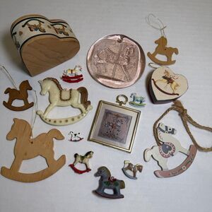 Lot Of 15 Rocking Horse Carousel Horses Trinkets Miniatures Ornaments